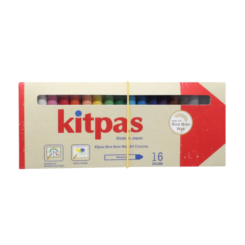 Kitpas Rice Bran Wax Crayons -  16 Colors