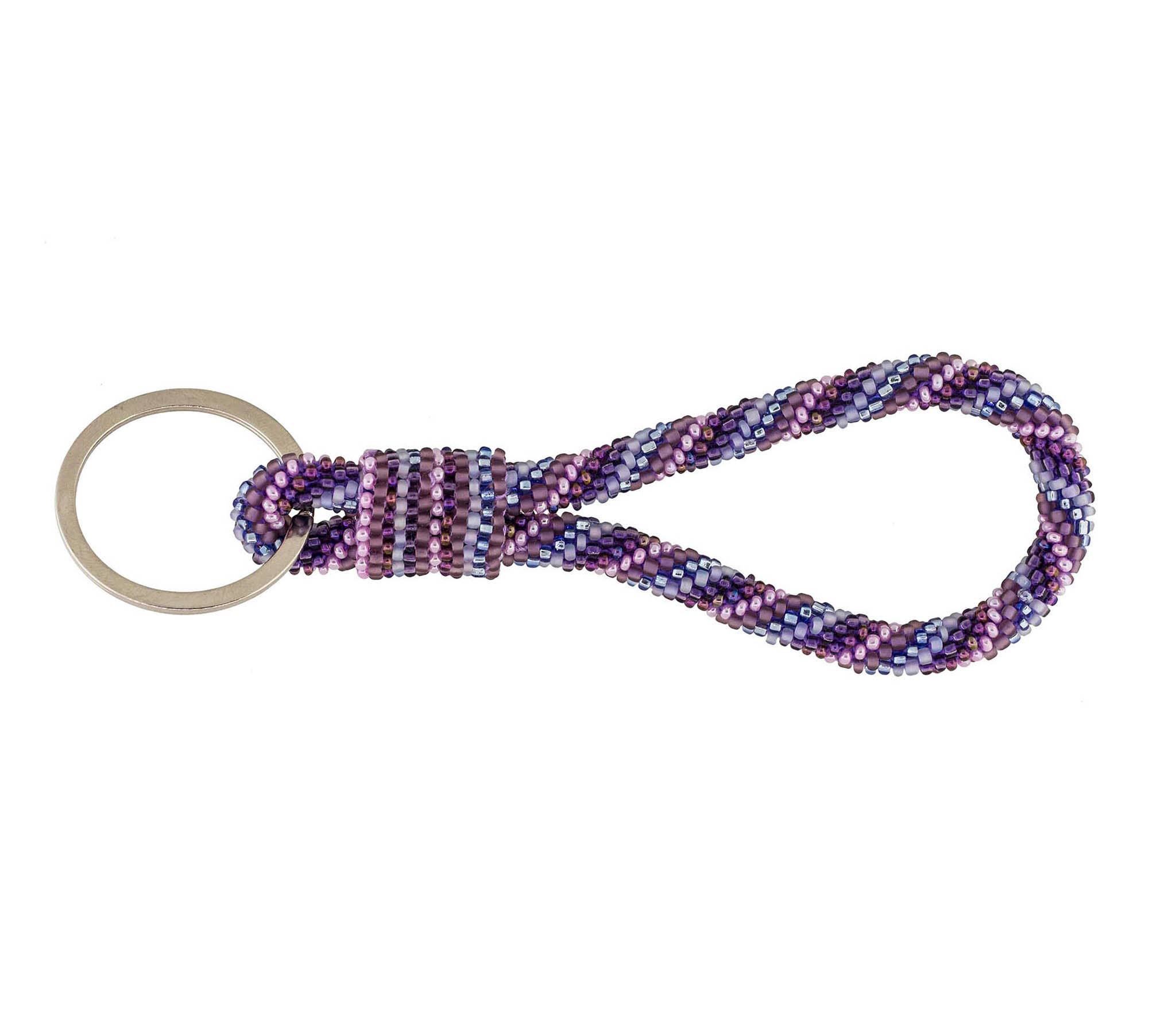 Amethyst Beaded Keychain