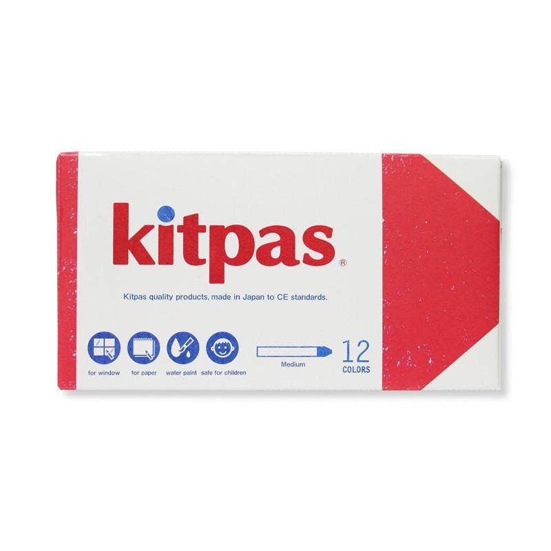 Kitpas Medium Crayons - 12 Colors