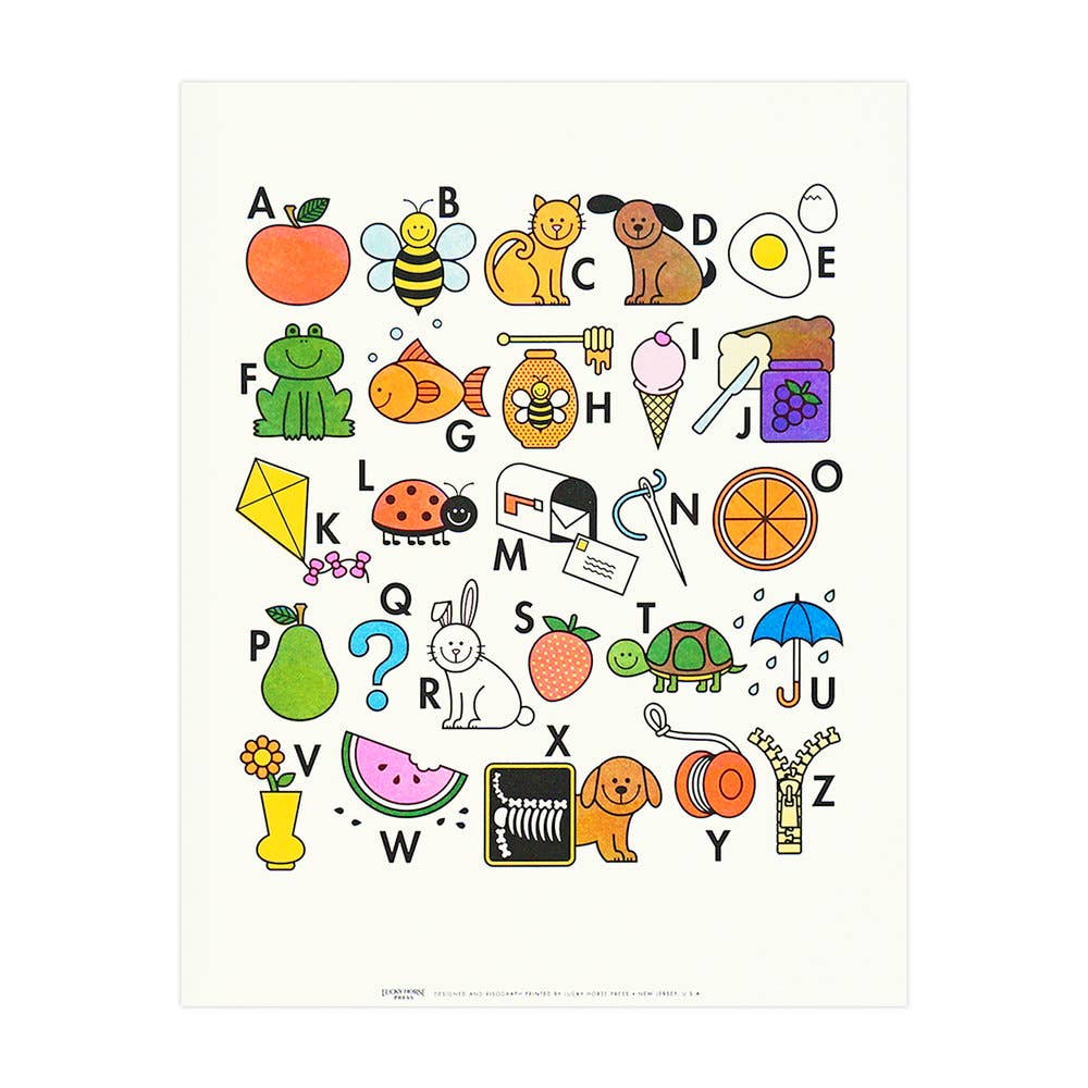 Alphabet Risograph Print