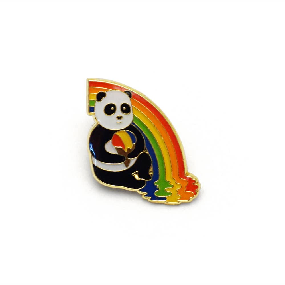 Panda Rainbow Snow Cone Enamel Pin