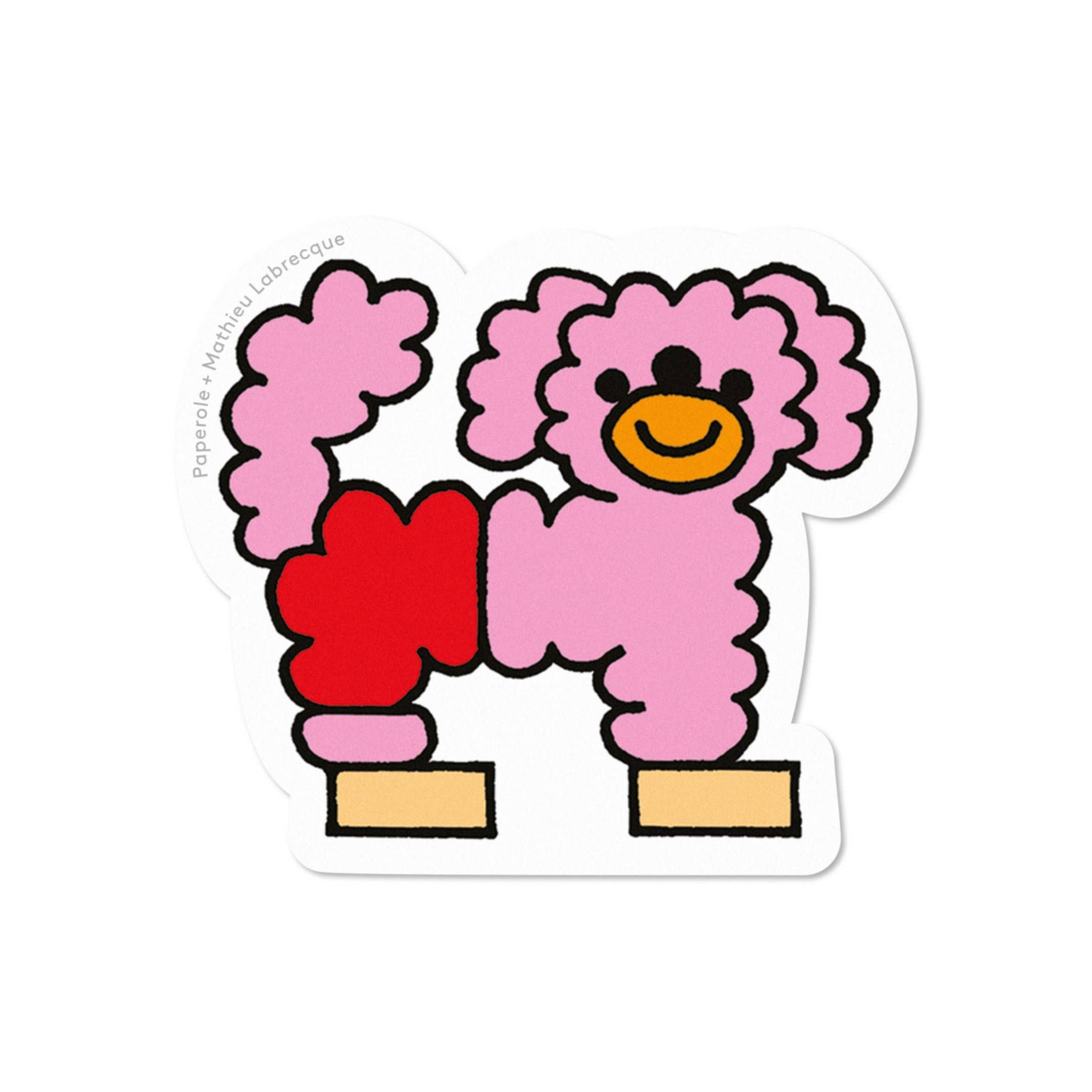 Pink Pup with Red Pants Sticker