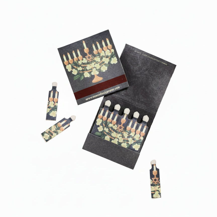 Floral Menorah Matchbook