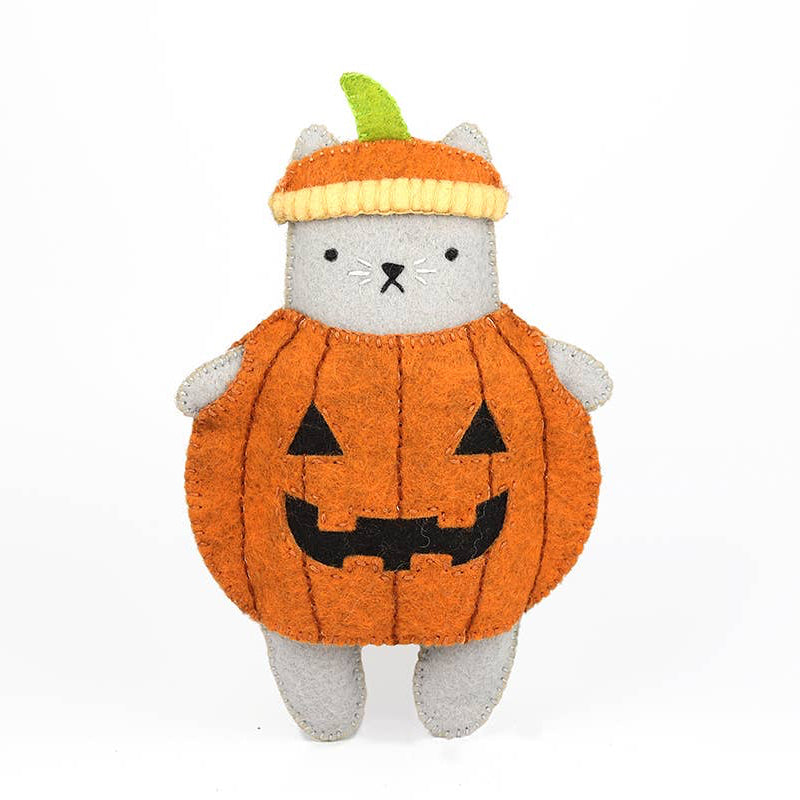 Pumpkin Cat Felt Doll Kit