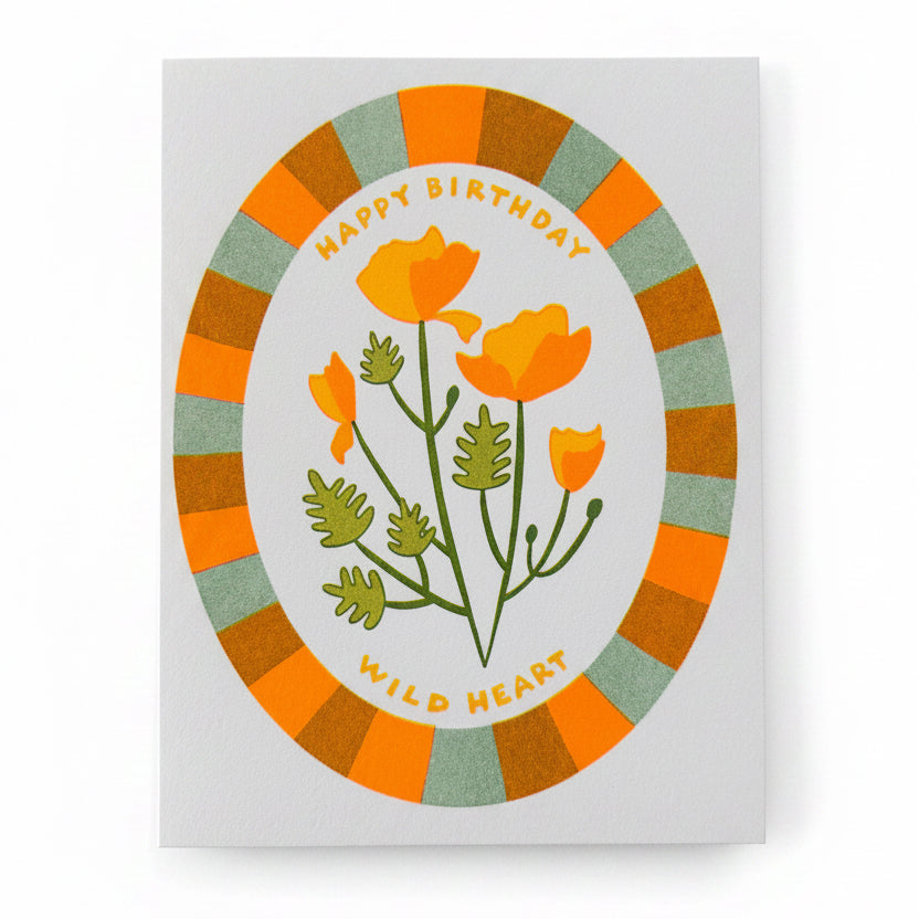 Wild Heart Poppy Birthday Card