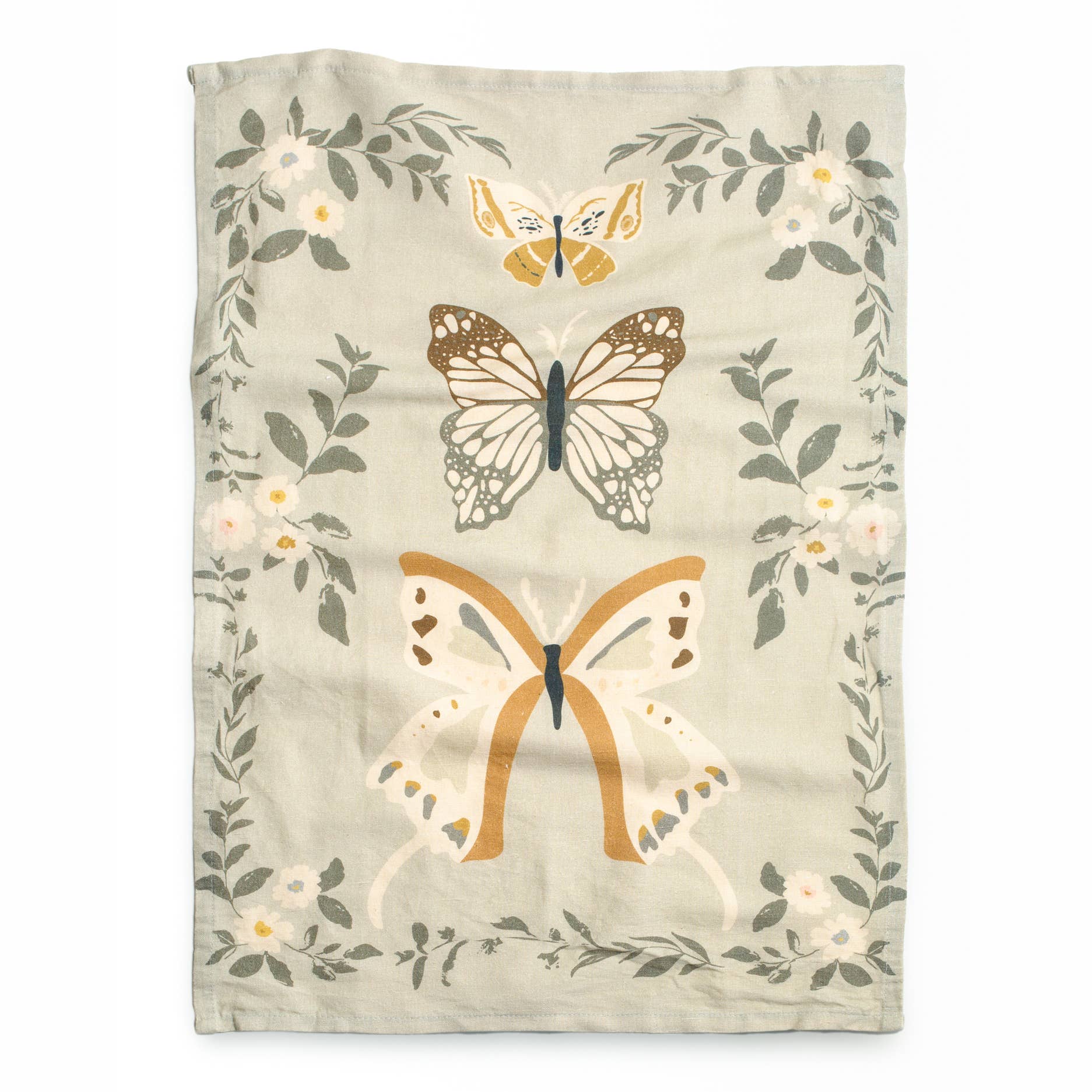 Light Green Butterfly Tea Towel