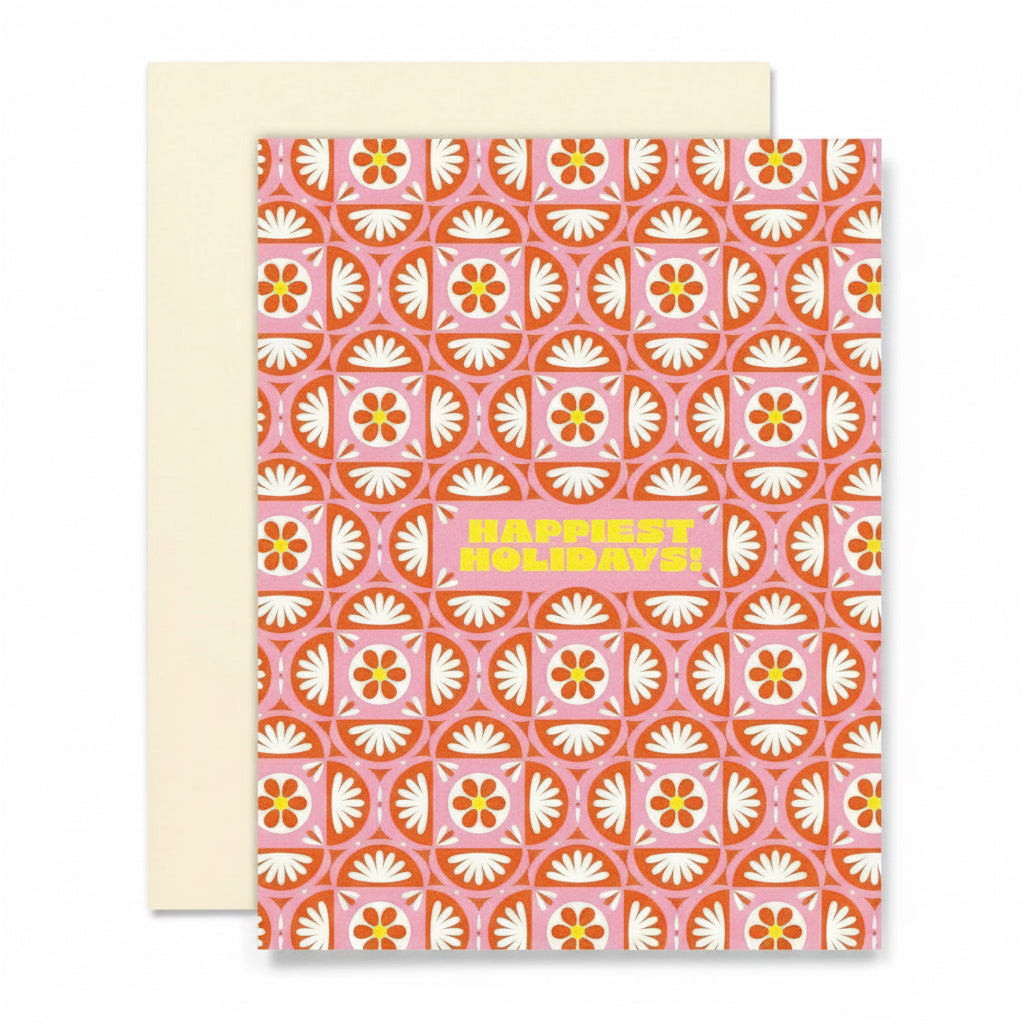 Retro Pattern Holiday Cards: Boxed Set of 8