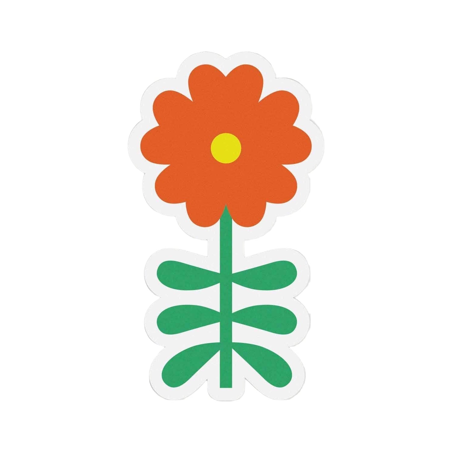 Red Potentilla Vinyl Flower Sticker