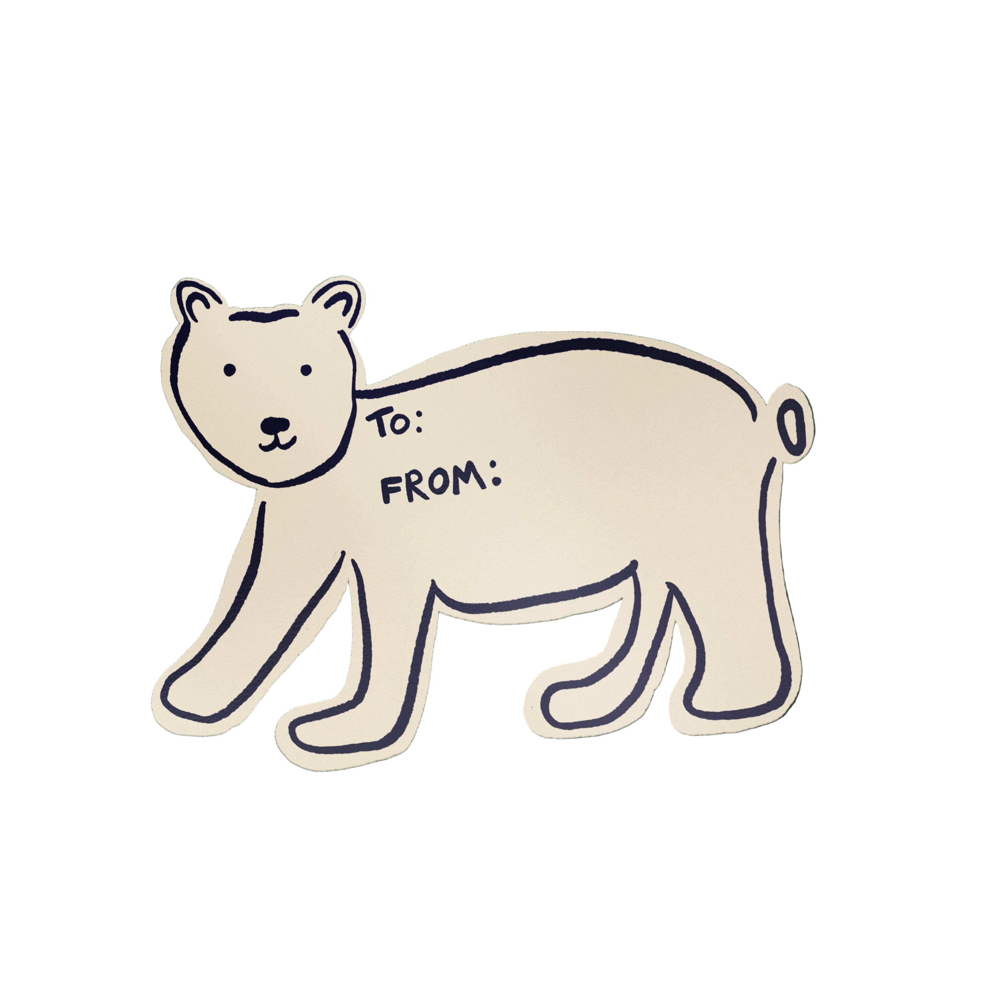 Polar Bear Gift Label Sticker