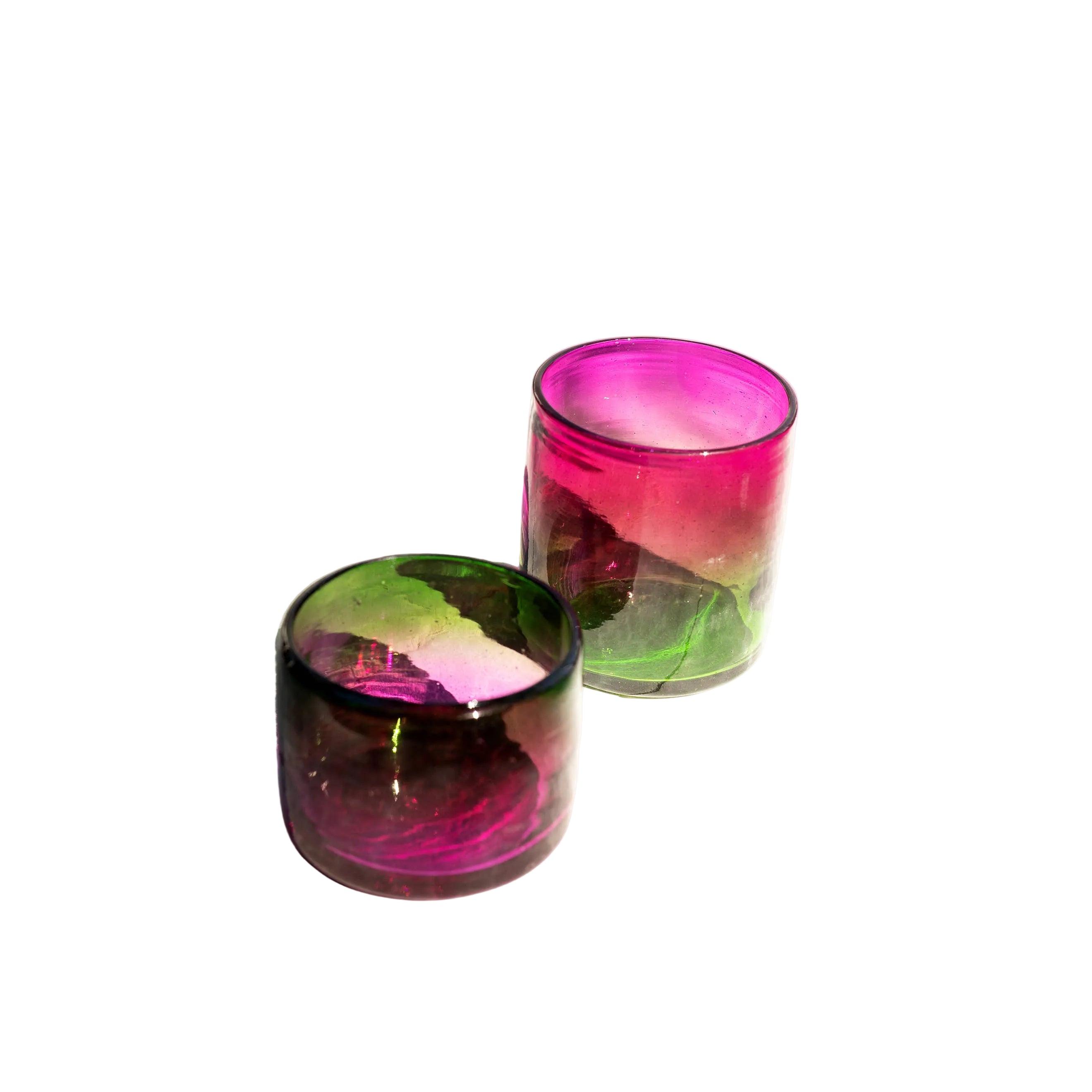 Hand Blown Glass Tumbler in Fiushaverde