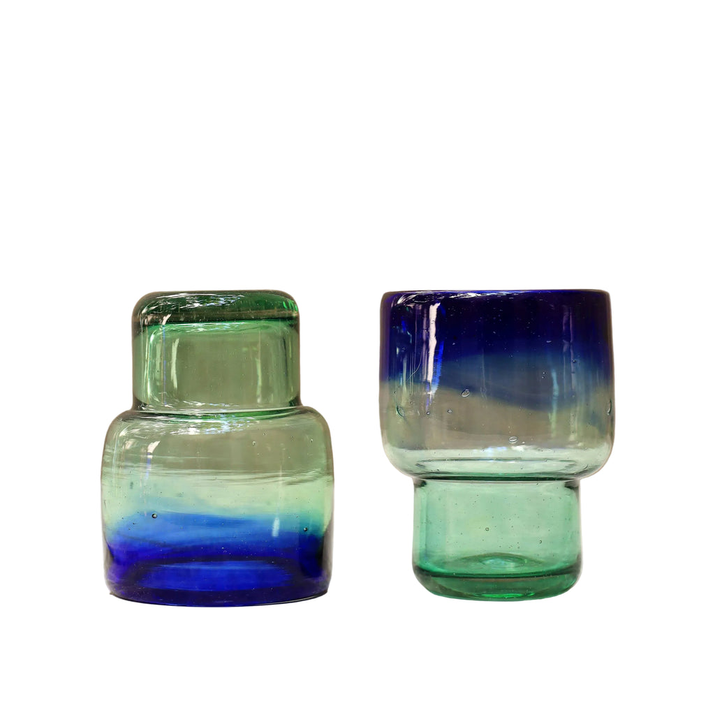 Stacking Glass Tumbler in Surf 