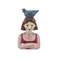 Girl With Bird Candle Holder