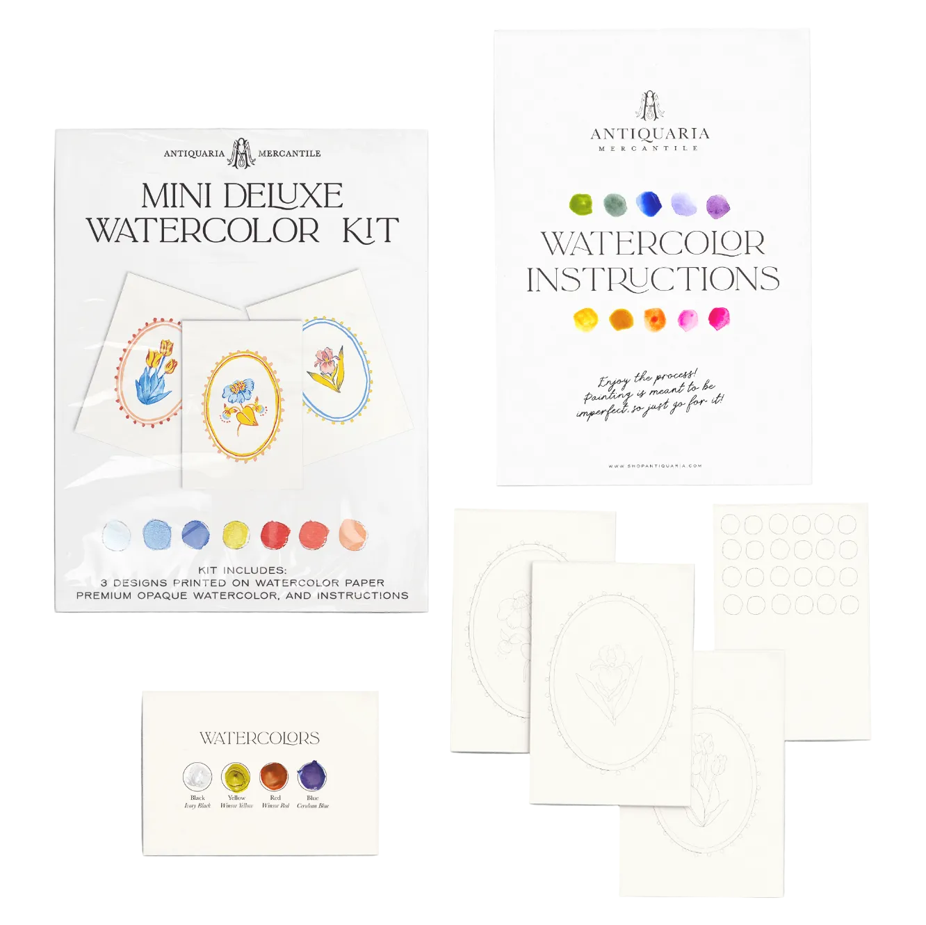 Folk Flowers Mini Watercolor Kit