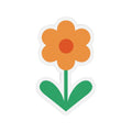 Orange Vinyl Flower Sticker