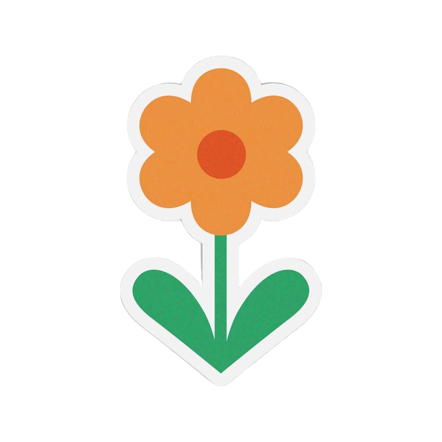 Orange Vinyl Flower Sticker