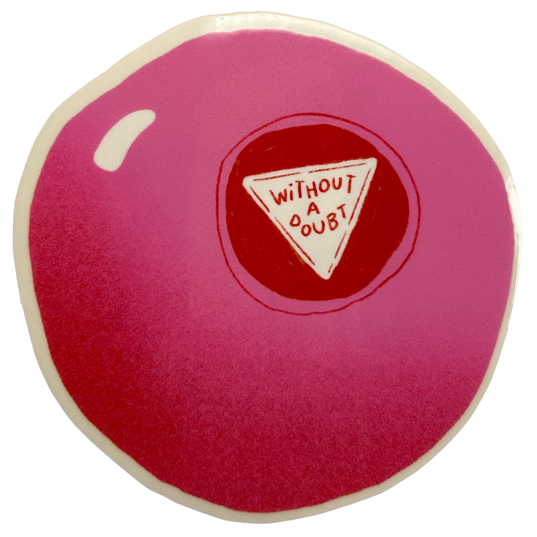 Pink Magic 8 Ball Clear Vinyl Sticker