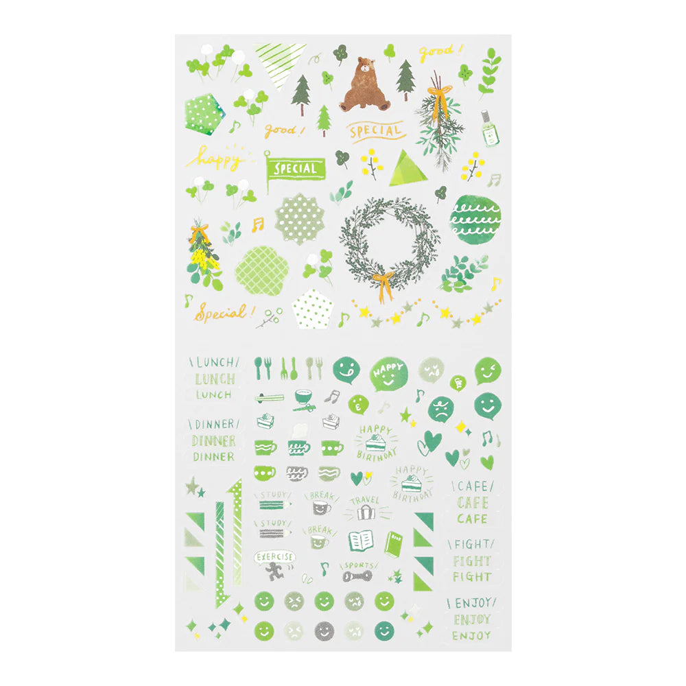 Midori Green Planner Stickers