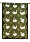 Celestial Swans Green Tea Towel
