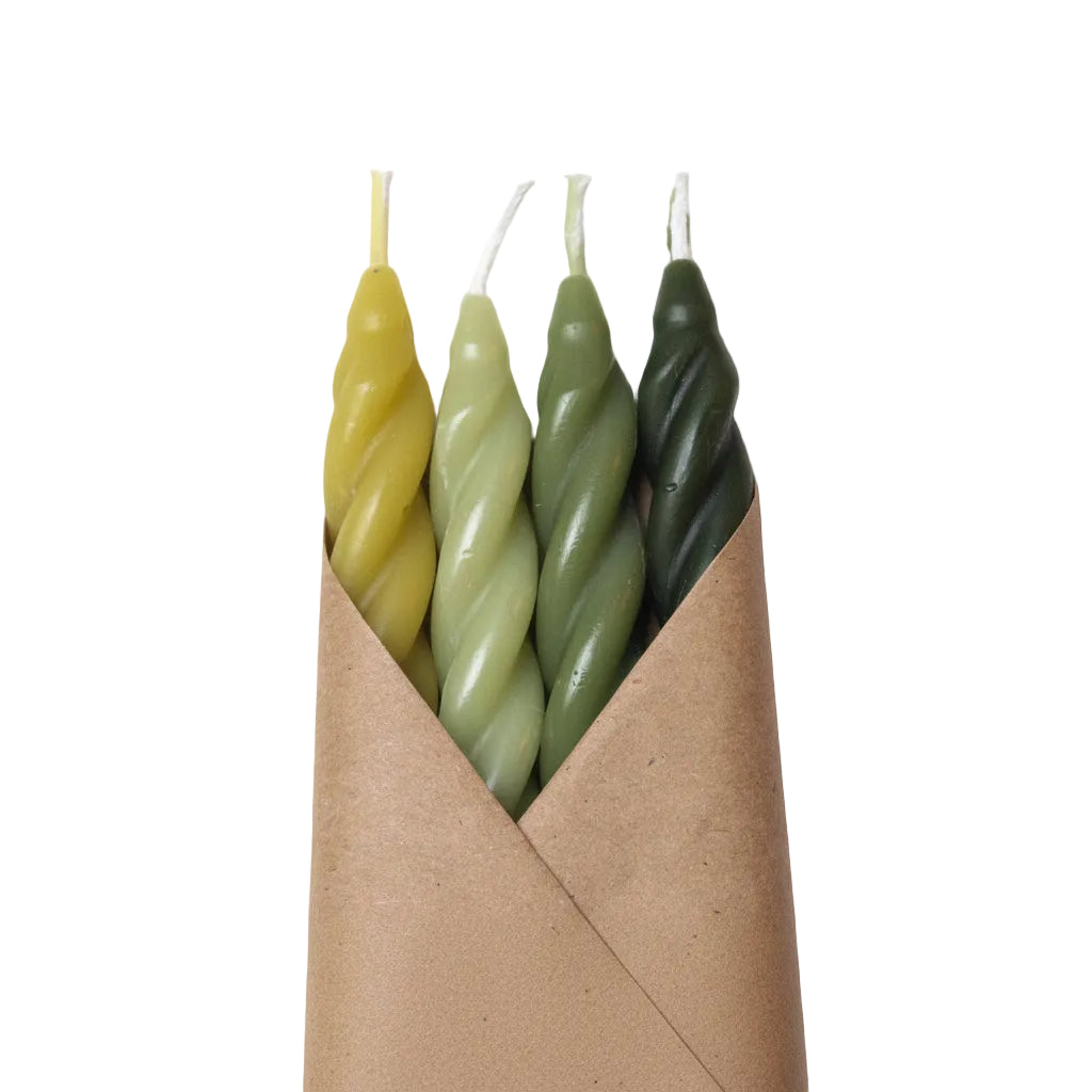 Woodland Spiral Beeswax Candles