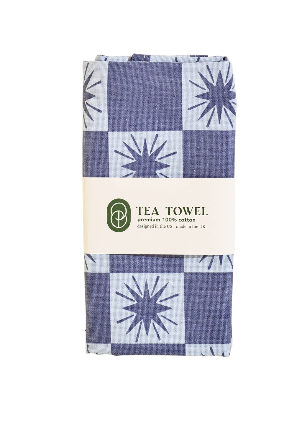 Blue Star Checked Tea Towel