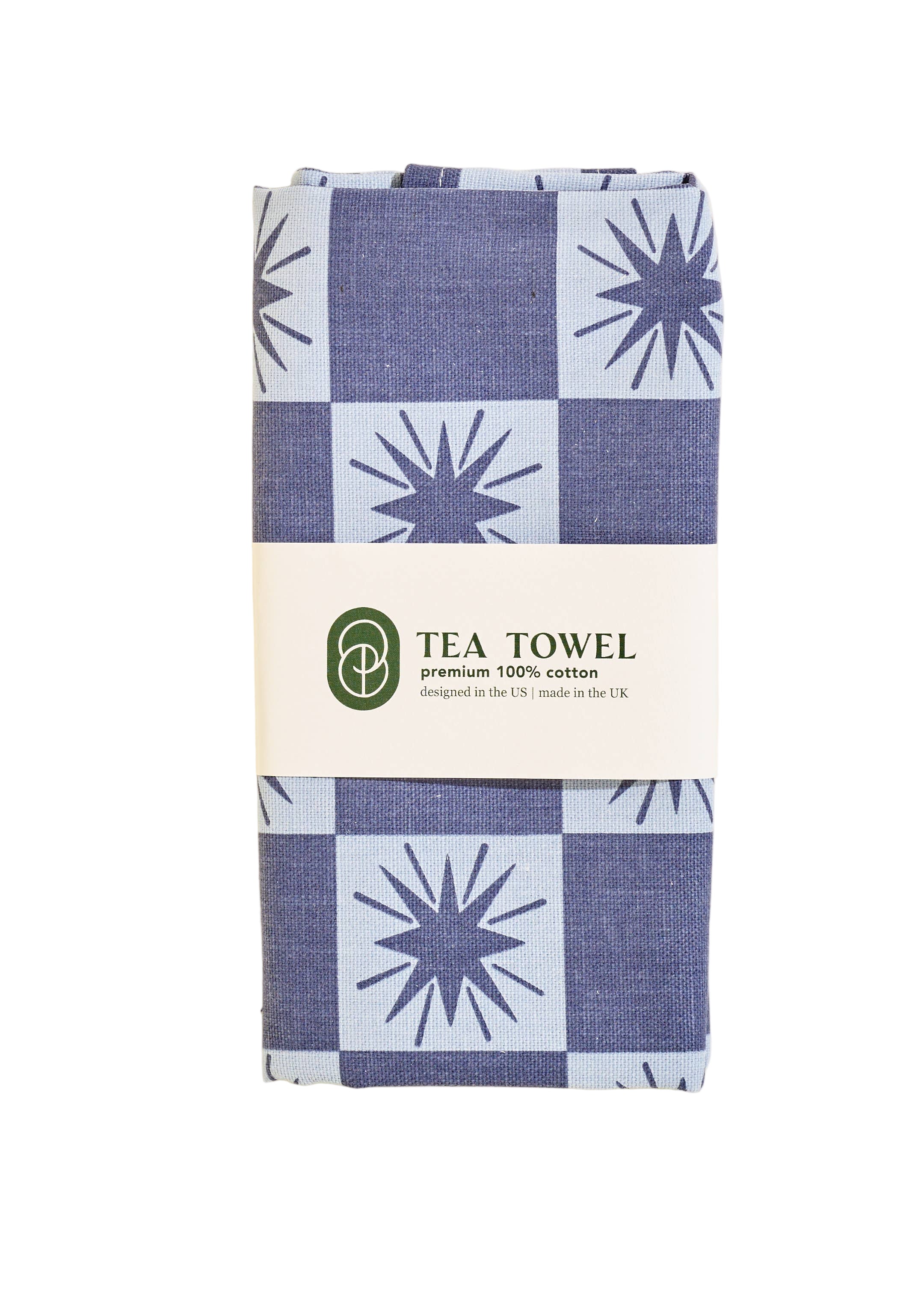 Blue Star Checked Tea Towel