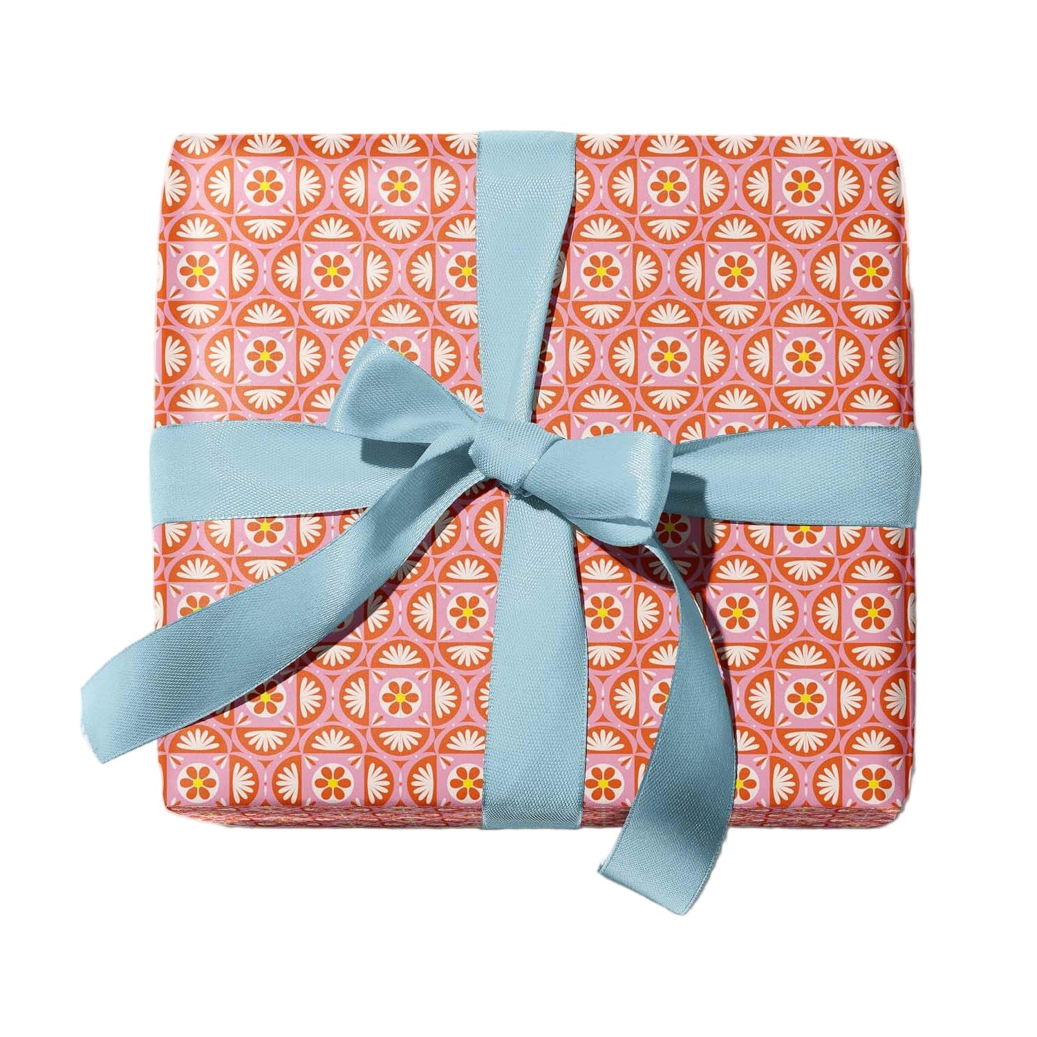 Retro Floral Wrapping Paper: Rolled of 3 Sheets