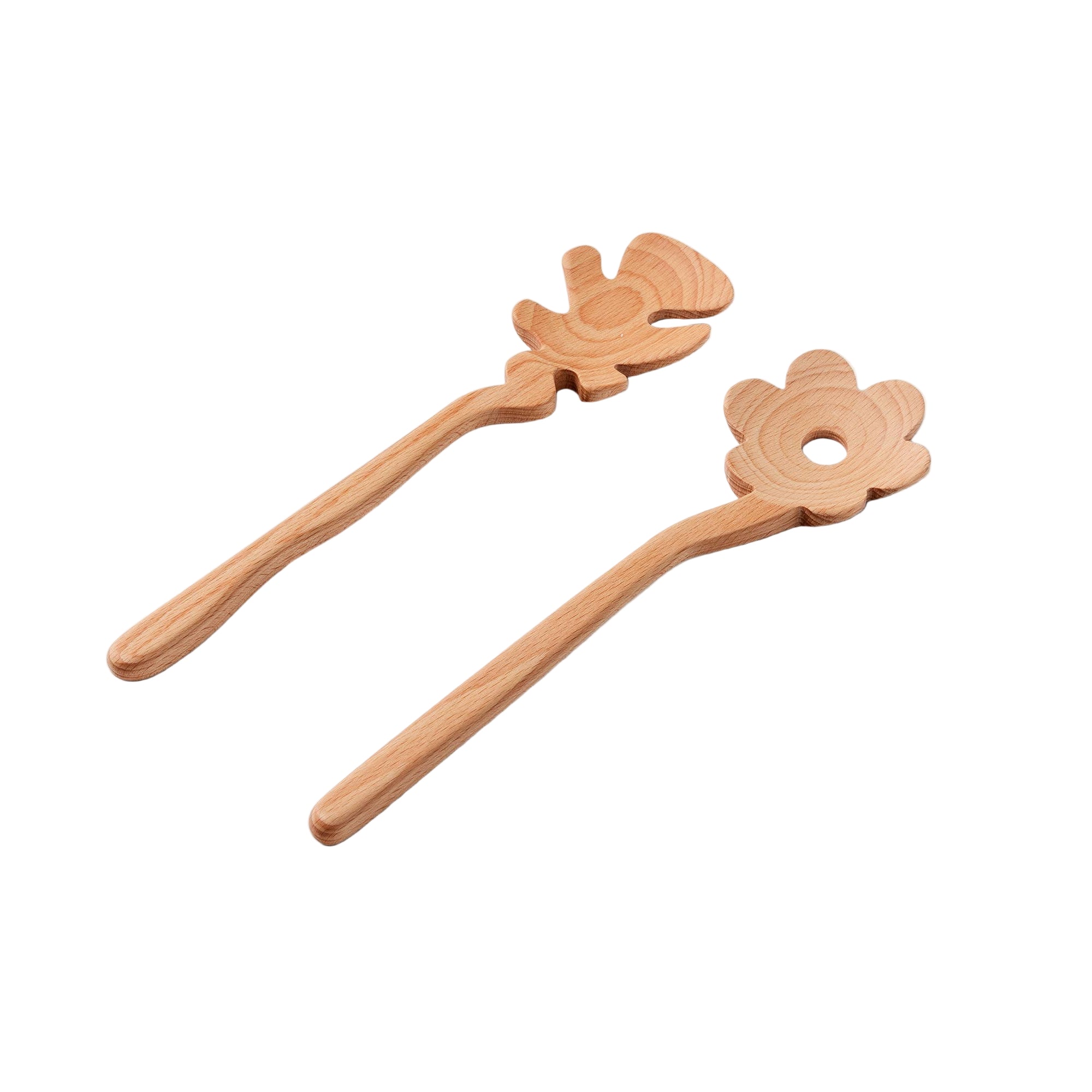 Wooden Flower Serving Spoons
