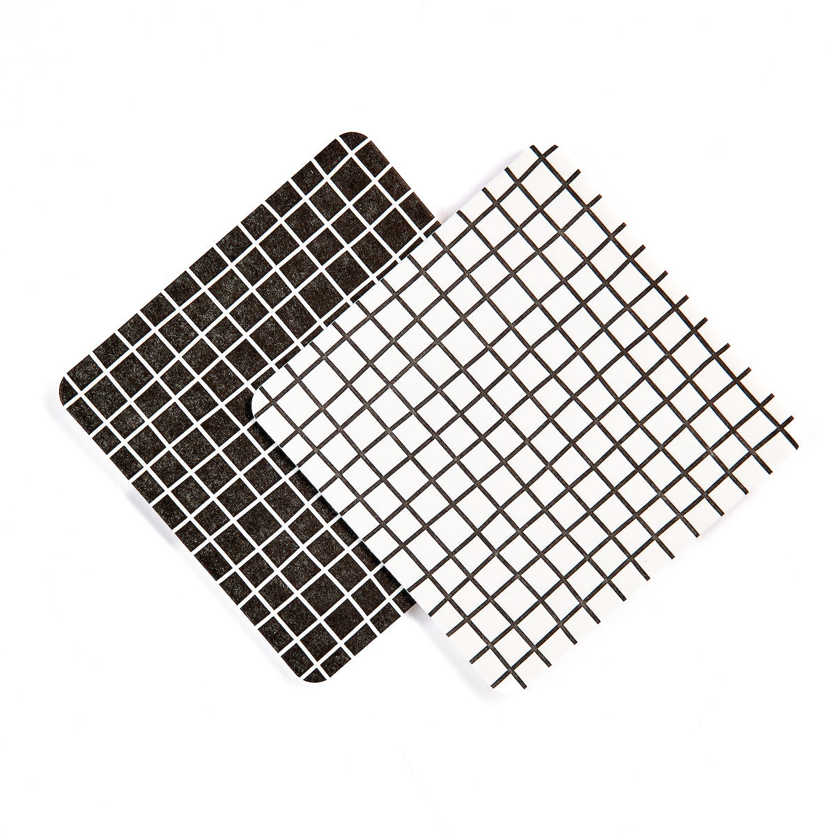 Reusable Letterpress Coasters - Black and White Tile