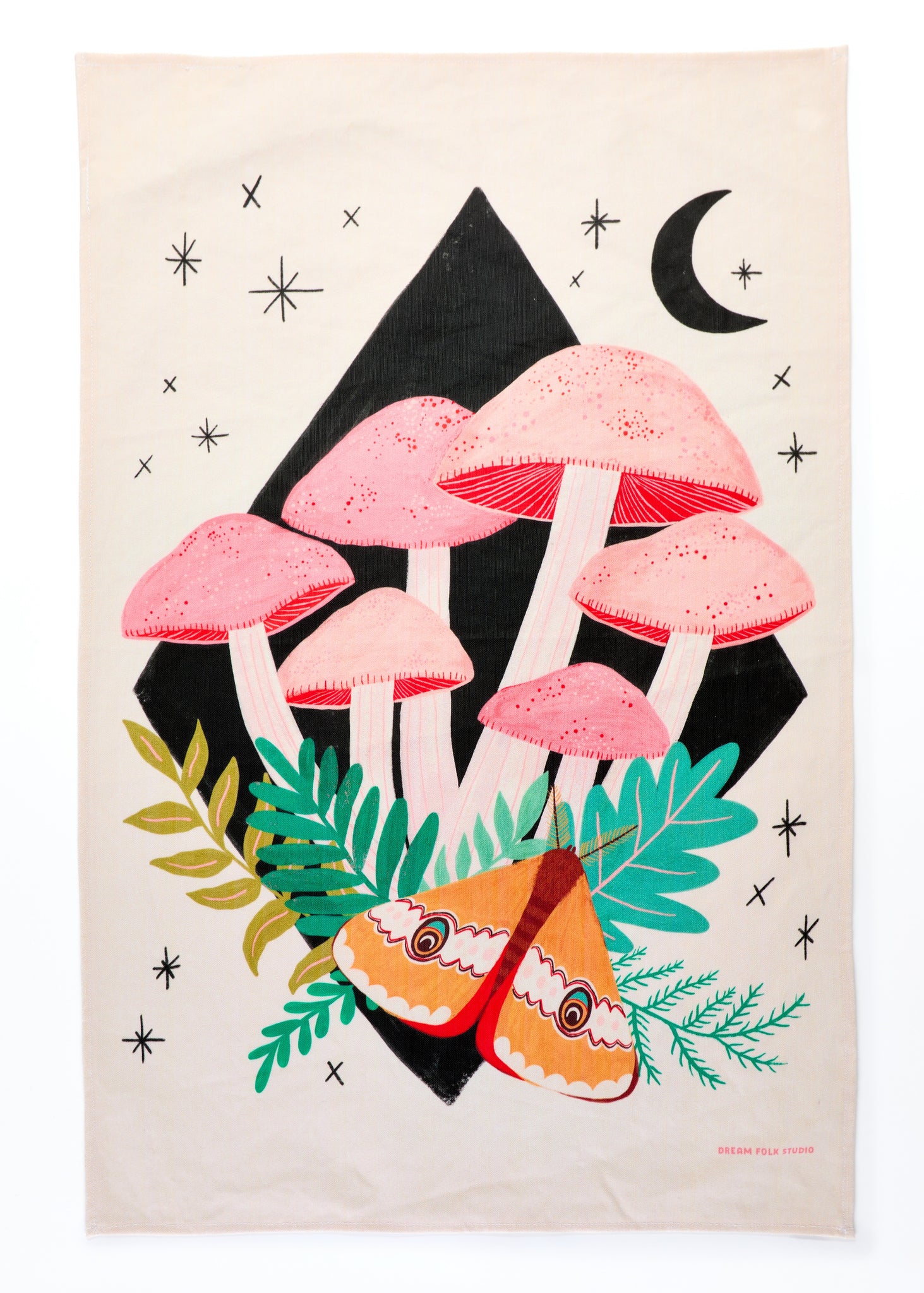 Midnight Mushrooms Tea Towel