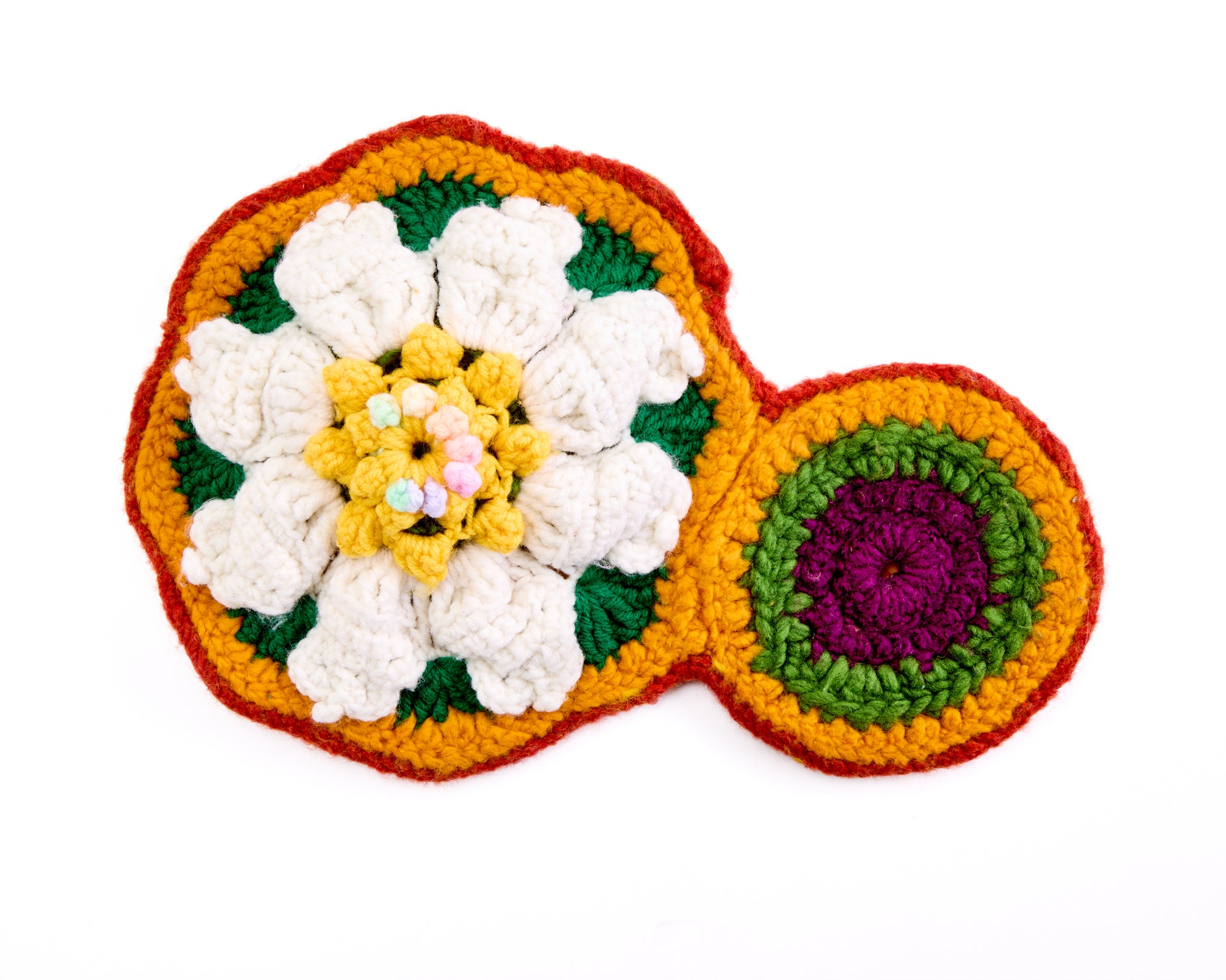 Hand Crocheted Abstractions - White Flower