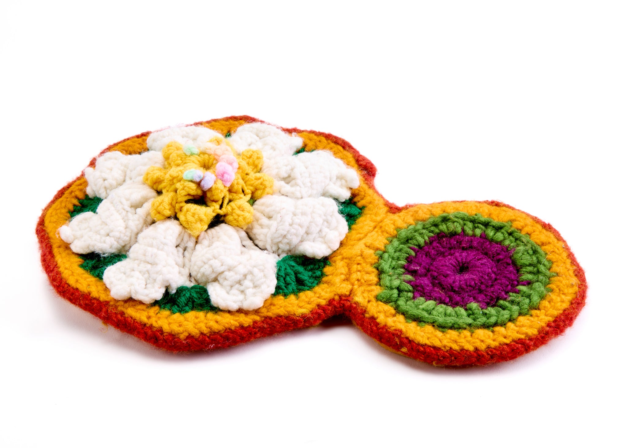 Hand Crocheted Abstractions - White Flower