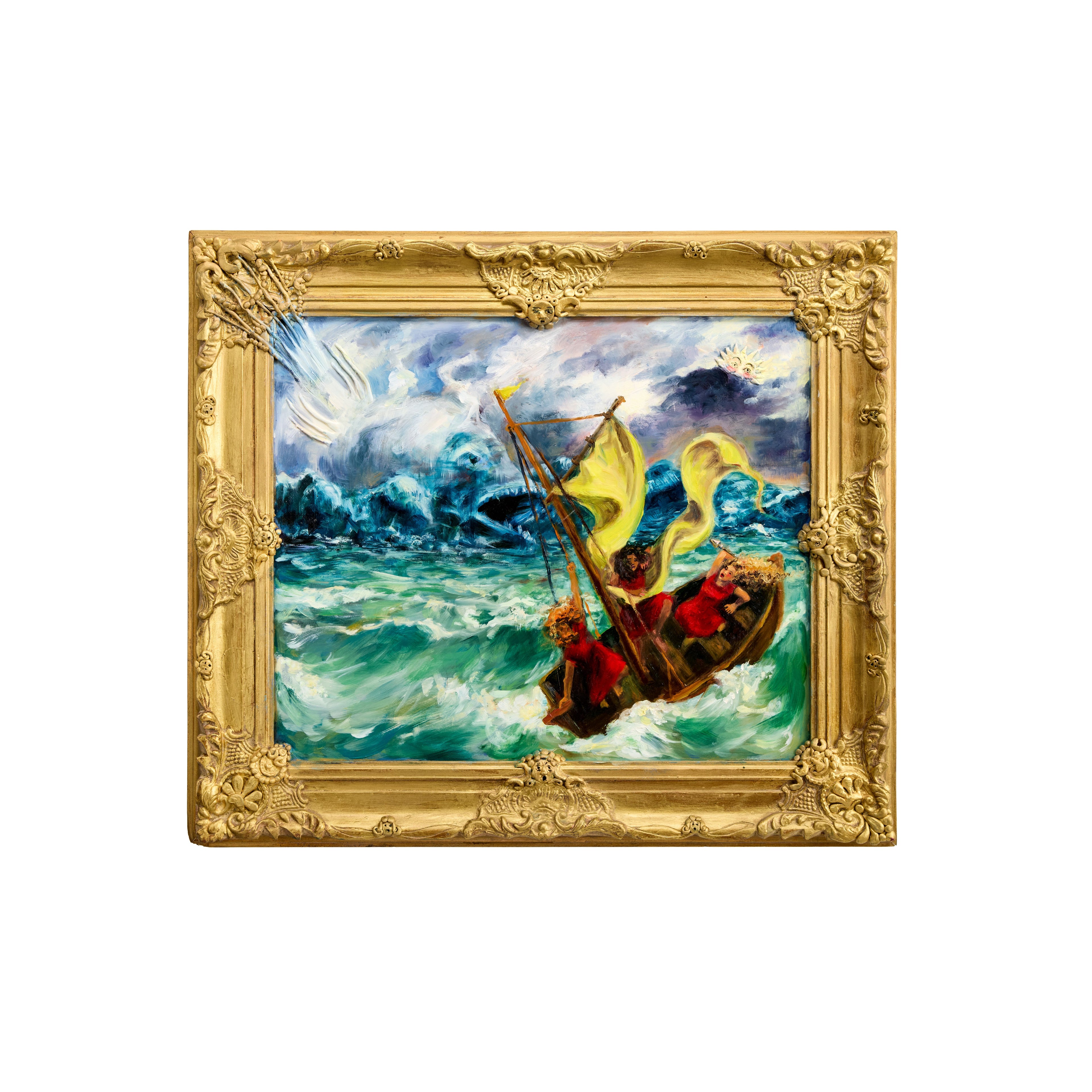 Jessica Hargreaves, White Fish, After Delacroix, Christ on the Sea of Galilee (2018)
