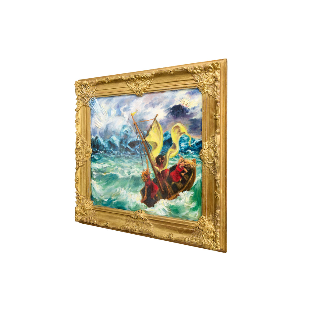 Jessica Hargreaves, White Fish, After Delacroix, Christ on the Sea of Galilee (2018)