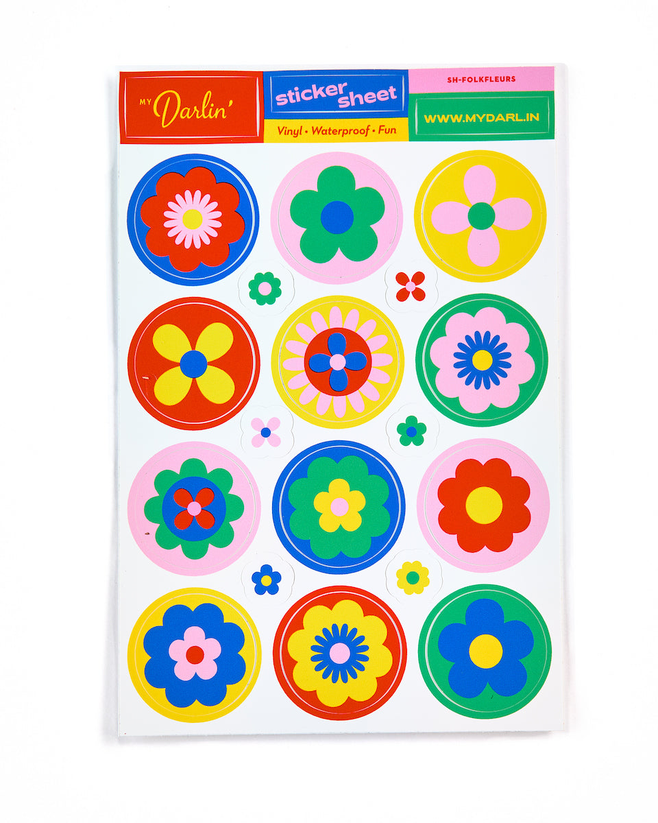Folk Flower Sticker Sheet