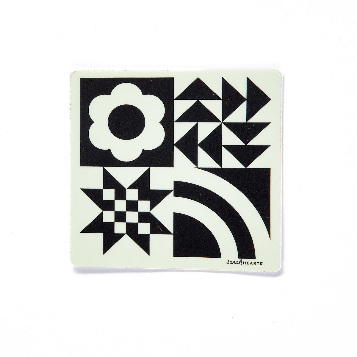 Black and White Quilt Sticker