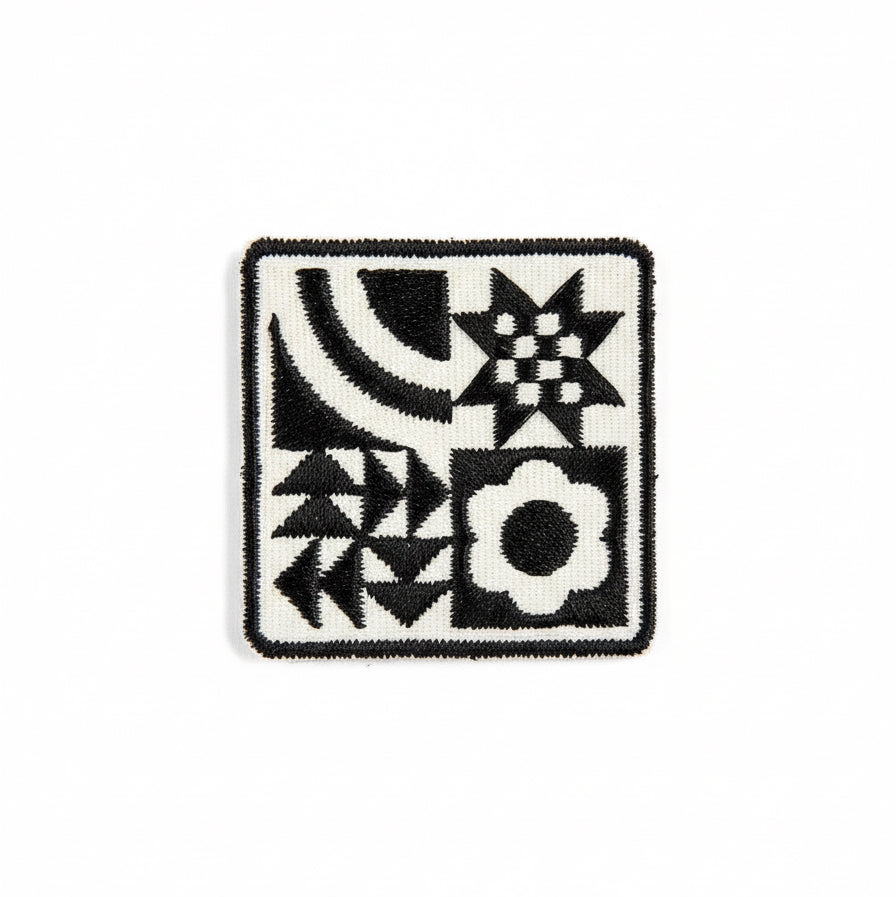 Iron-On Patch - Black and White Quilt