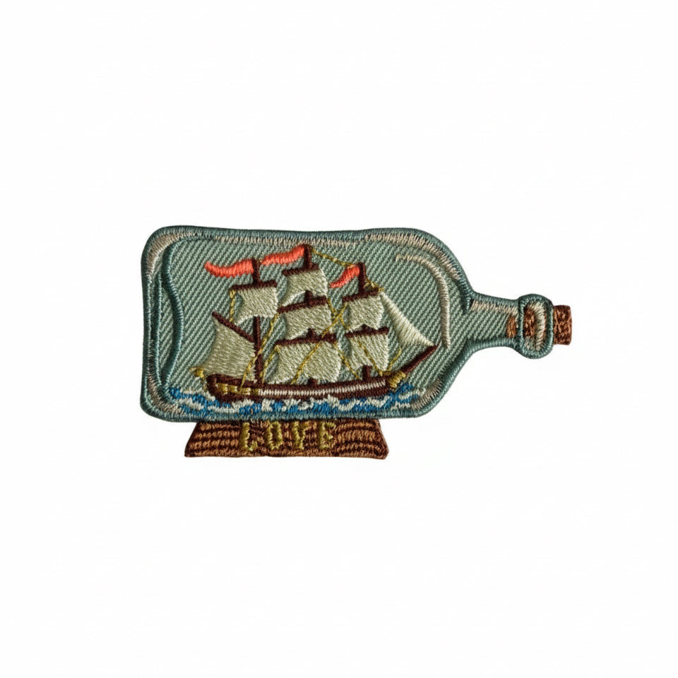 Ship In A Bottle Iron on Patch