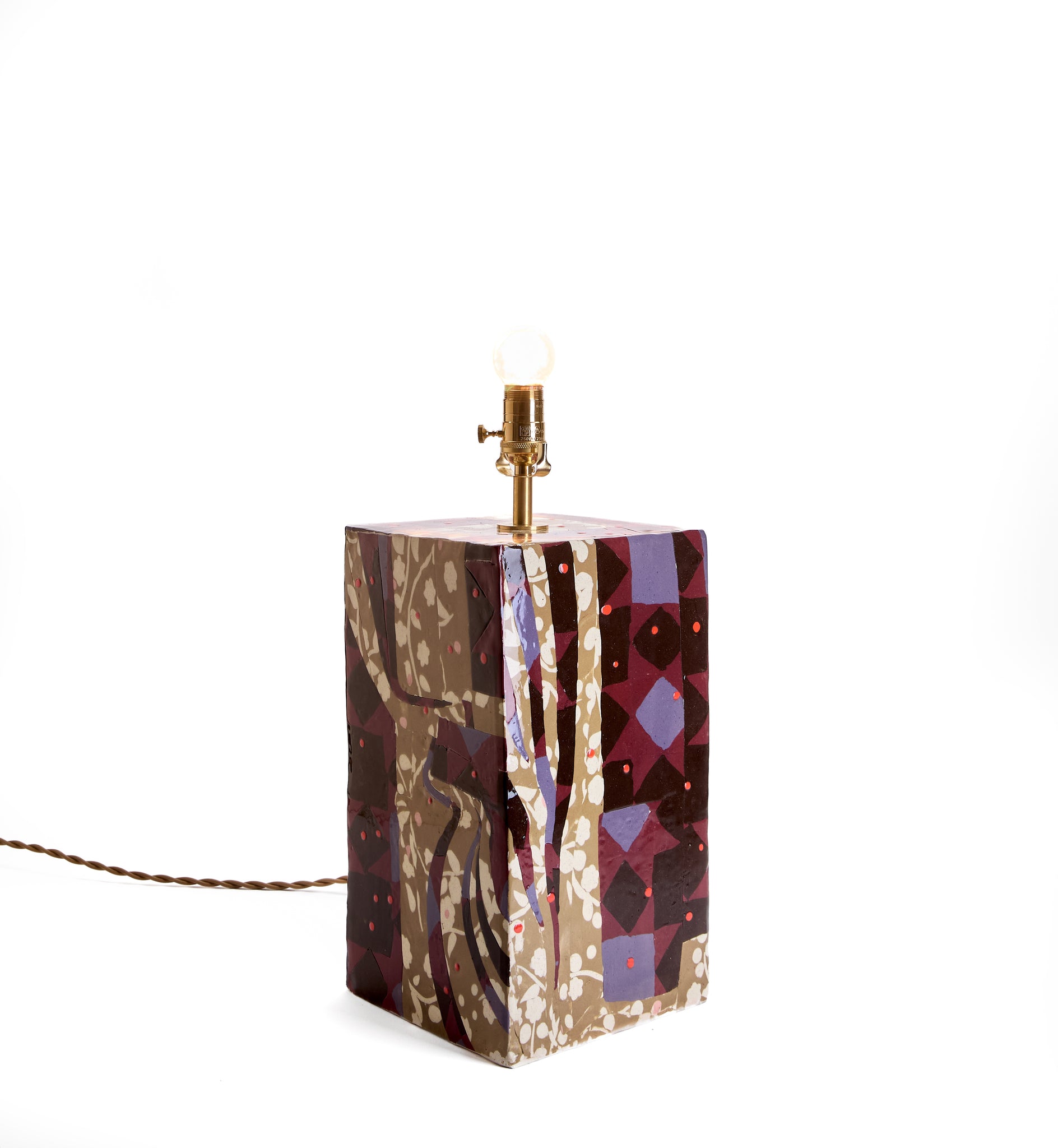 Joanna Poag, Large lamp, Purple and brown colorway (2025)