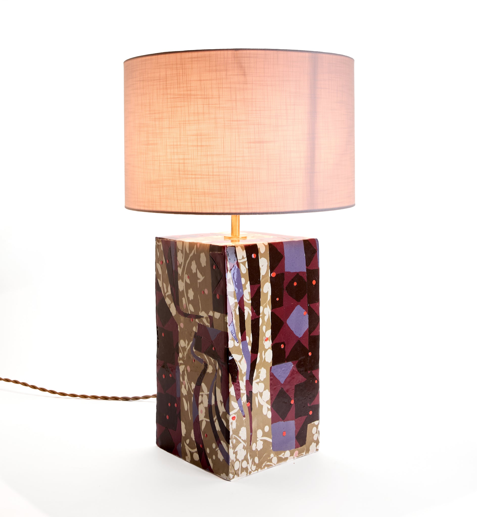 Joanna Poag, Large lamp, Purple and brown colorway (2025)