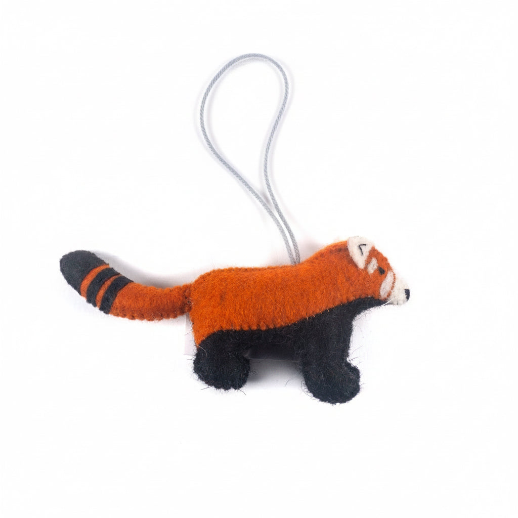 Felted Red Panda Ornament