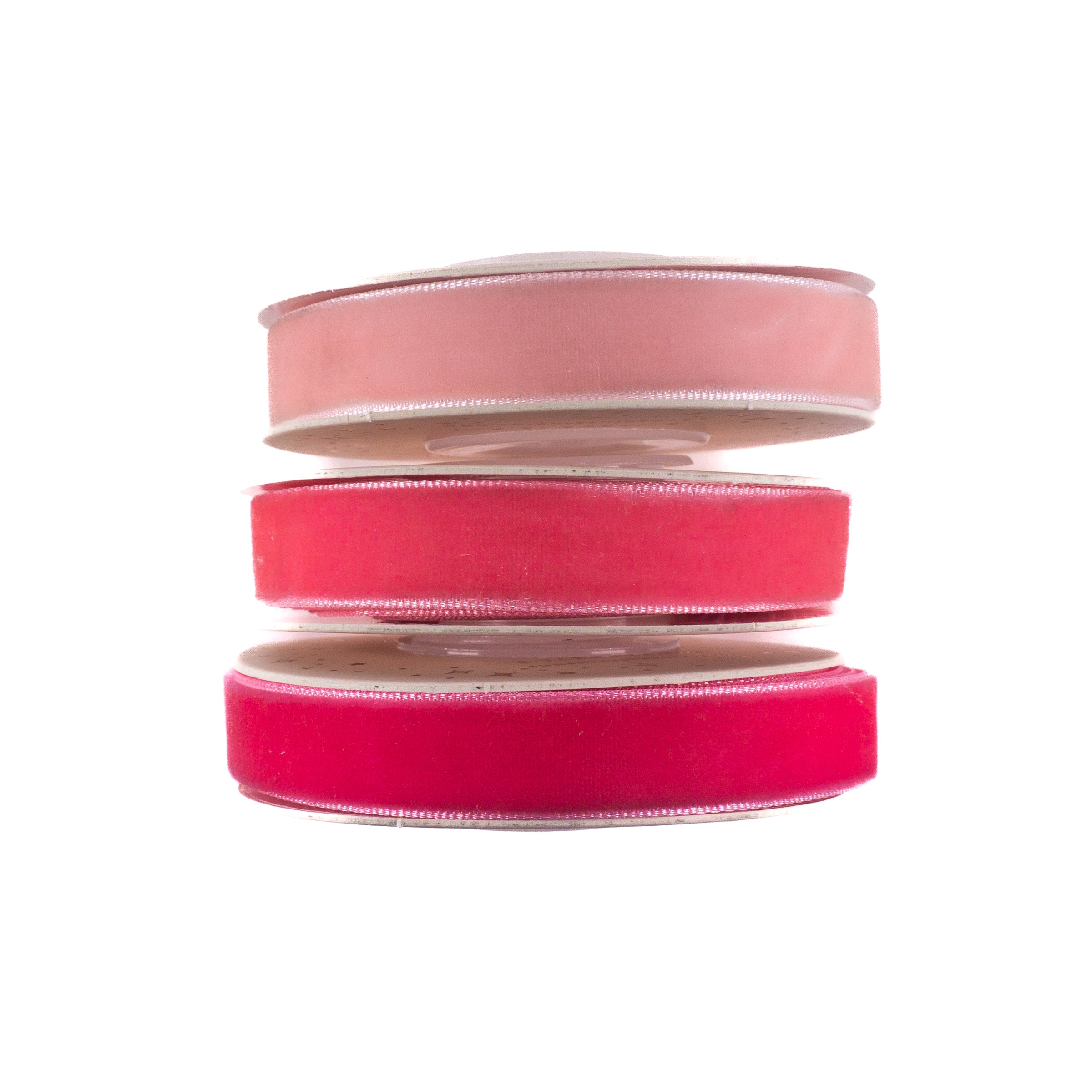 Velvet Ribbon Pack of 3 - Pink