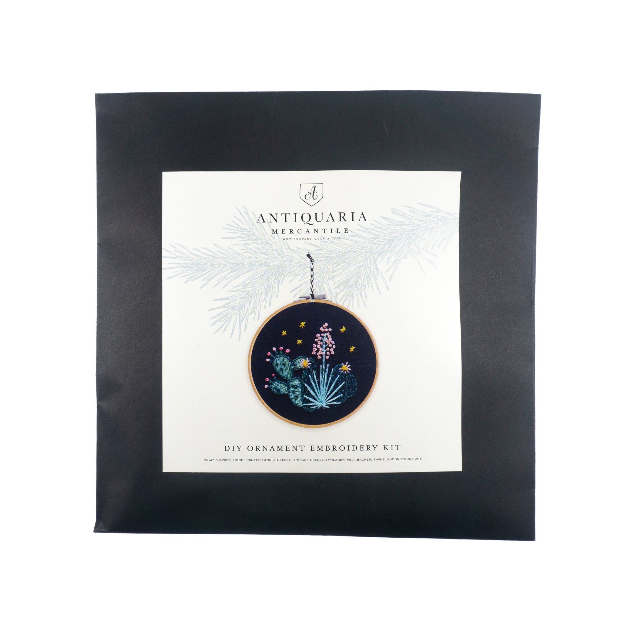 DIY Ornament Embroidery Kit – Night Cactus Kit