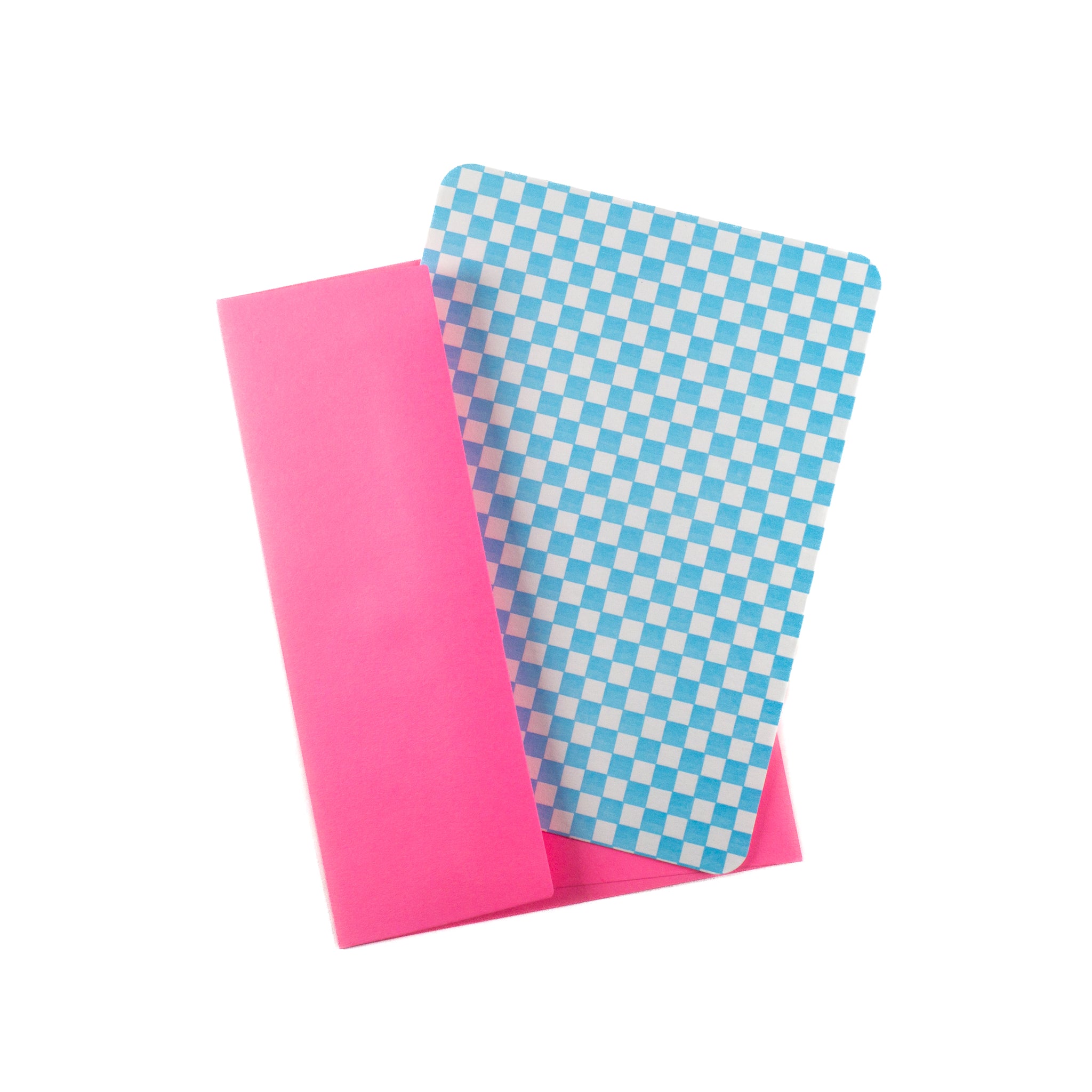 Notecard – Blue and White Checkerboard Pattern