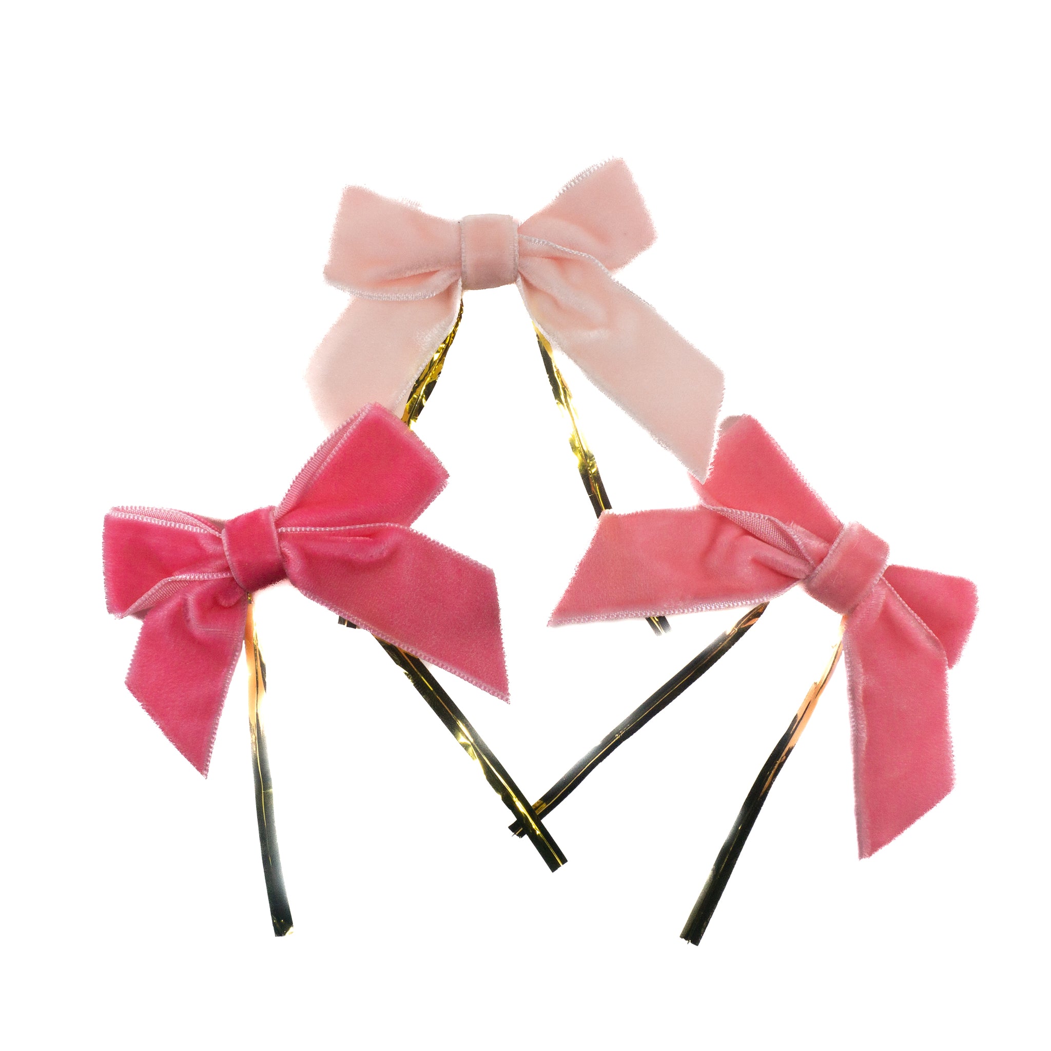 Mini Velvet Bows - Pink
