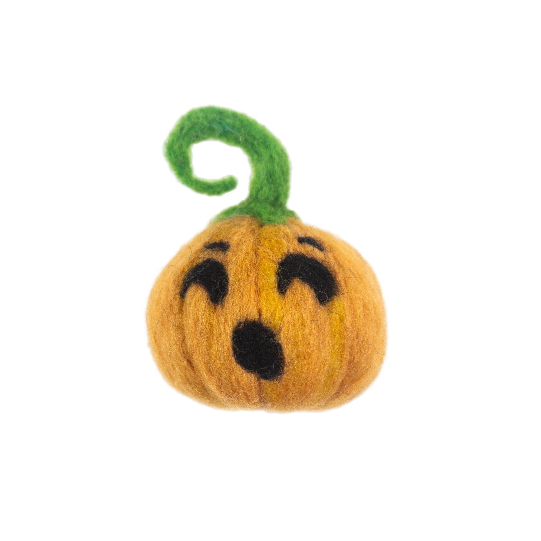 Mini felted jack-o'-lantern
