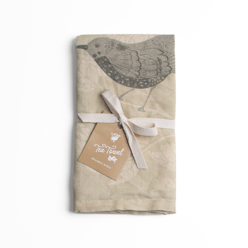 Birds and Brambles Tea Towel
