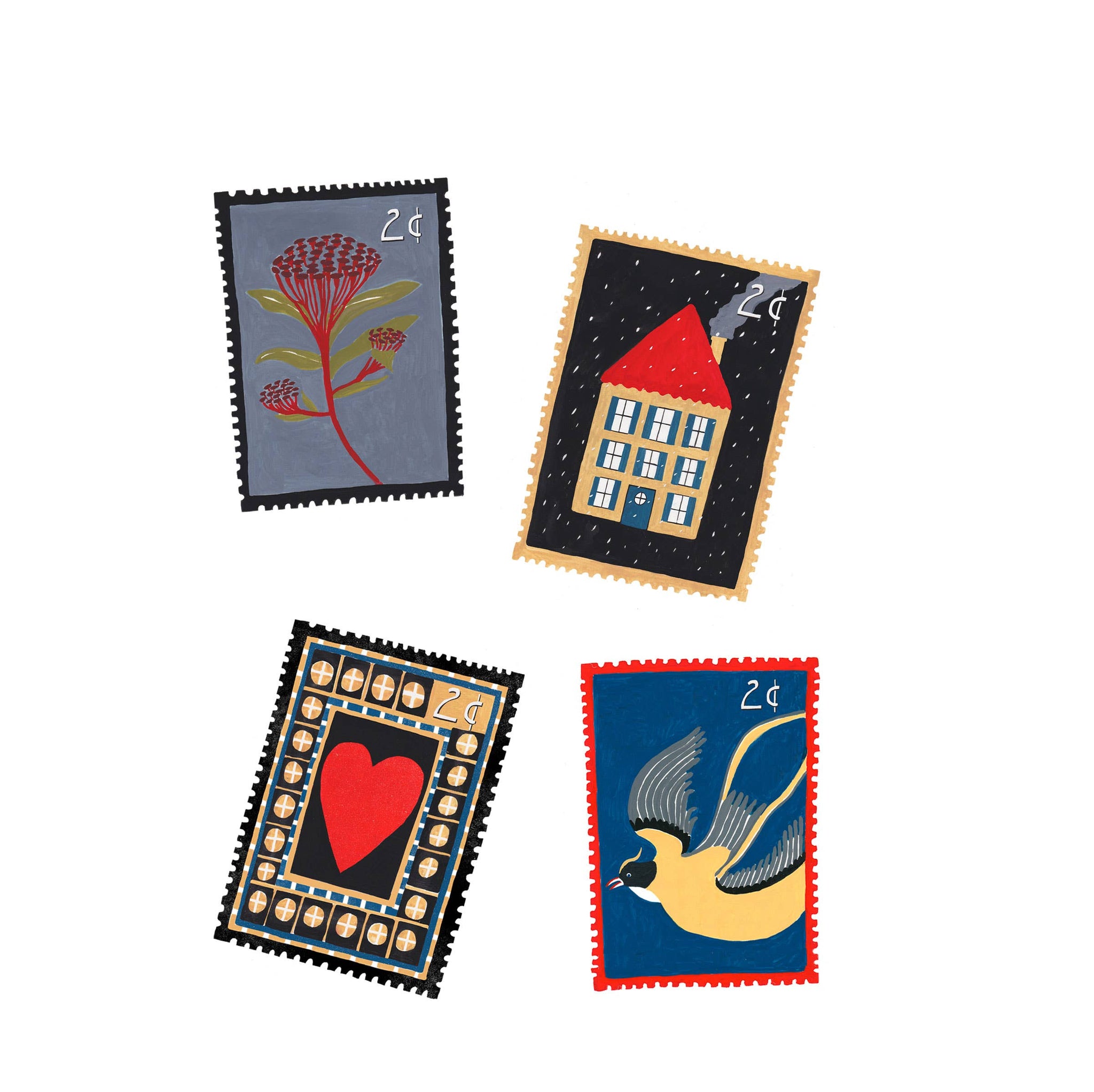 Vintage Stamps Vinyl Stickers Pack