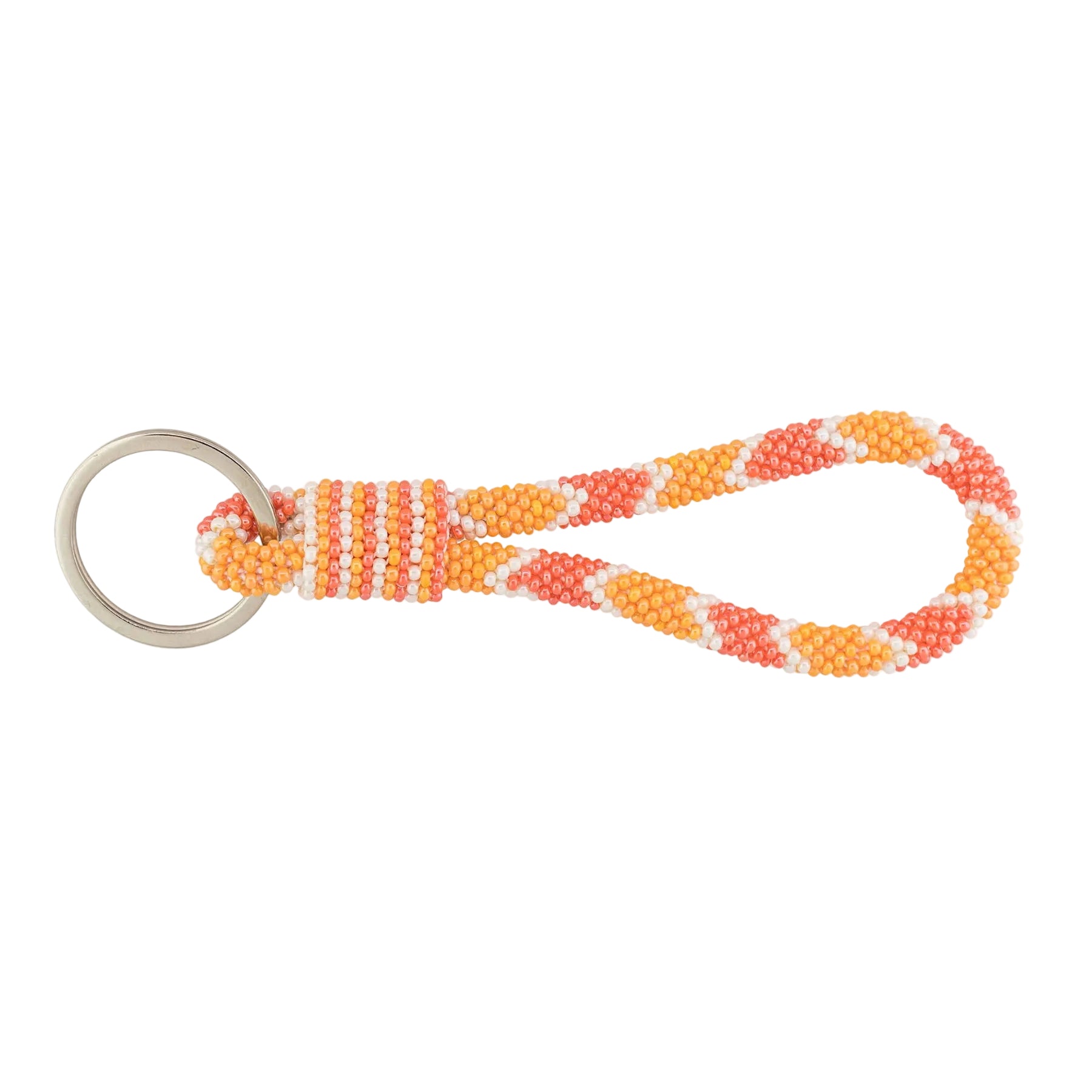 Tangerine Beaded Keychain