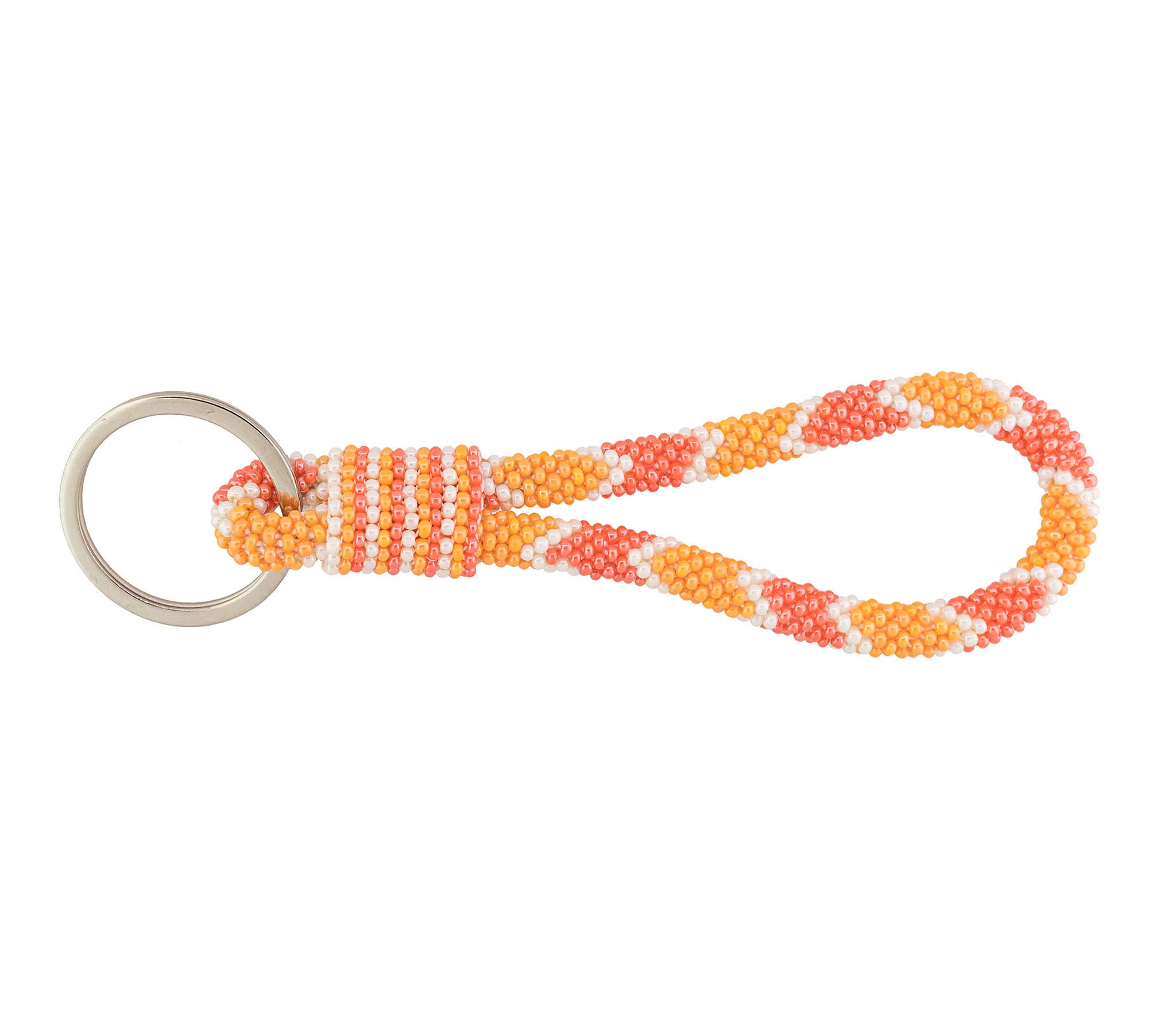 Tangerine Beaded Keychain