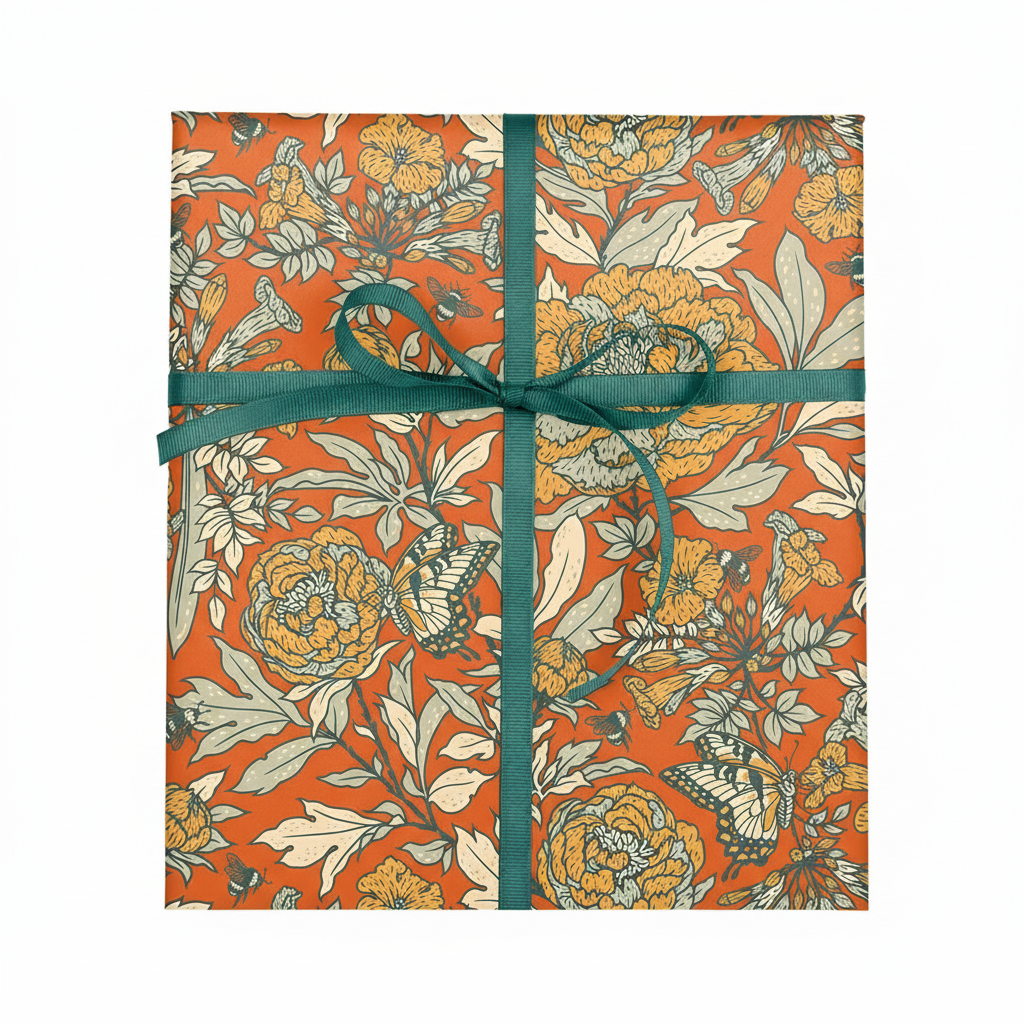 Double Sided Peonies Gift Wrap